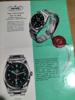 Brochure Rolex Explorer Vintage