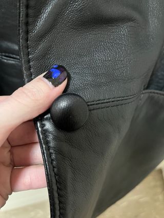 Giacchetta lunga in pelle vintage nera