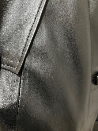 Giacchetta lunga in pelle vintage nera