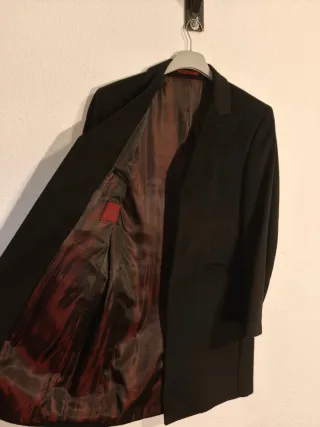 Abrigo largo caballero negro Bonachello.