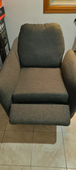 Sillón relax reclinable Ikea EKOLSUND gris