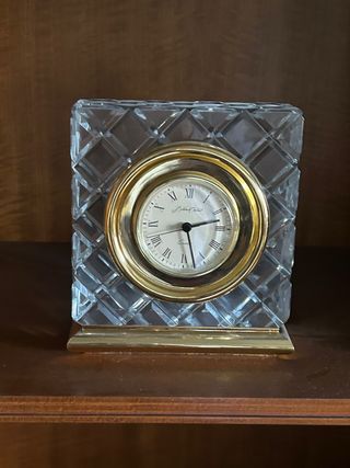 Reloj de mesa Waterford cristal dorado