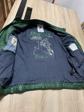 Cazadora Cuero Verde Redskins