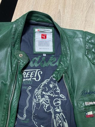 Cazadora Cuero Verde Redskins
