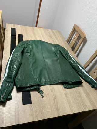 Cazadora Cuero Verde Redskins