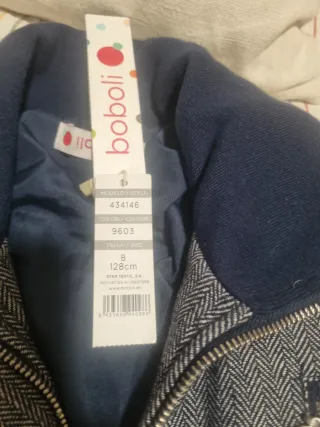 Chaqueta niña azul y gris