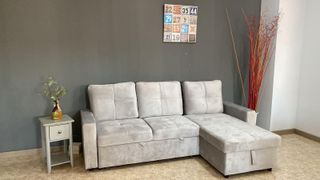 Sofá Cama Gris con Arcón Reversible