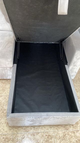 Sofá Cama Gris con Arcón Reversible