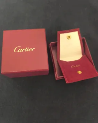 Scatola portagioie Cartier rossa con sacchetto per orecchini