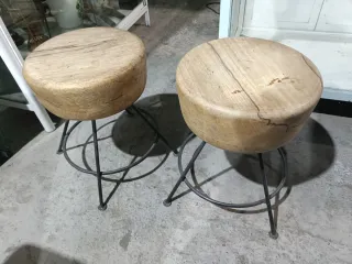 Taburetes de díseño madera metal