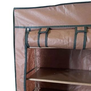 Armadio scarpiera in tessuto 125x92x28 cm marrone NUOVO