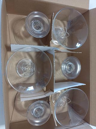 6 Nuove Tazze per Gelato in Vetro