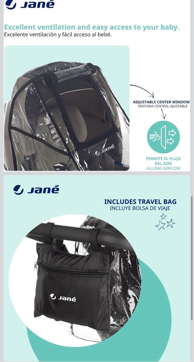 Funda protectora transparente para carrito