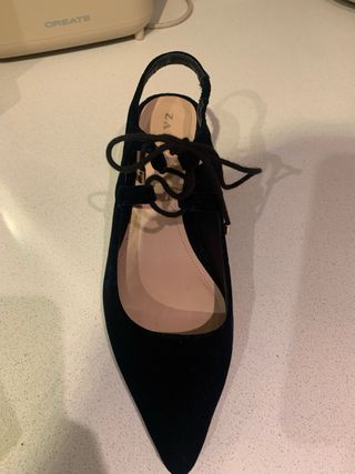 Zapatos de terciopelo azul