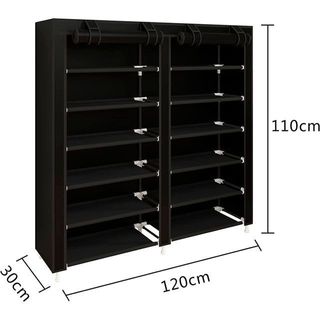 Armadio per scarpe in tessuto con cerniera nero NUOVO!!