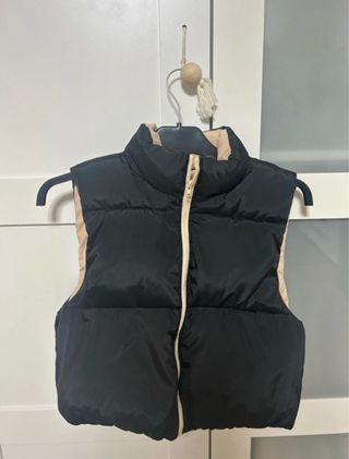 Chaleco Shein Negro y Beige