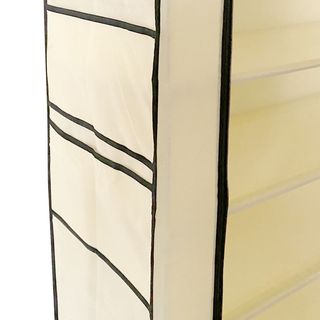 Guardaroba in tessuto con tasche 160x88 Beige NUOVO