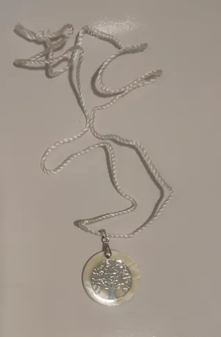 Colgante Árbol de la Vida Beige y Plata