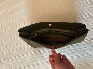 Bolso piel Zara verde oliva