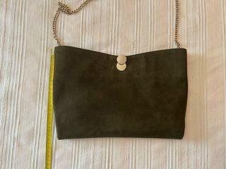 Bolso piel Zara verde oliva