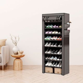 Guardaroba in tessuto per scarpe grigio 160x88x30 NUOVO