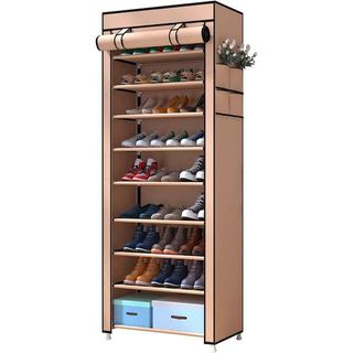 Guardaroba in tessuto per scarpe marrone 160x88x30 NUOVO