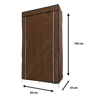 Guardaroba in Tessuto con Tasche 165x88 Marrone NUOVO