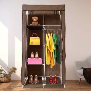 Guardaroba in Tessuto con Tasche 165x88 Marrone NUOVO