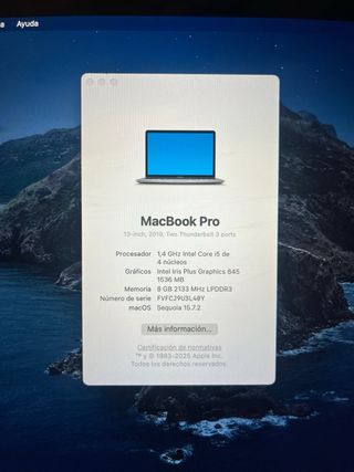 MacBook Pro 13 2019 Plata/Gris Espacial