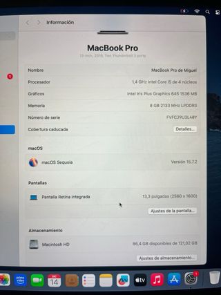 MacBook Pro 13 2019 Plata/Gris Espacial