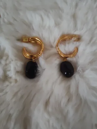 Pendientes Bimba y Lola negros y dorados