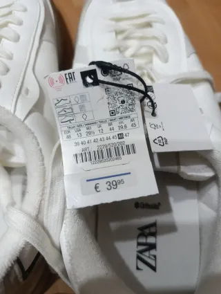 Zapatillas Zara Talla 46 Gris y Blanco