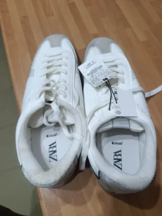 Zapatillas Zara Talla 46 Gris y Blanco