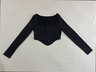 Camiseta Corset Cuello Cuadrado Manga Larga