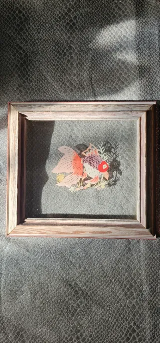 Lote 2 quadri con pesce koi