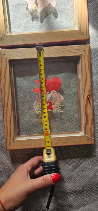 Lote 2 quadri con pesce koi