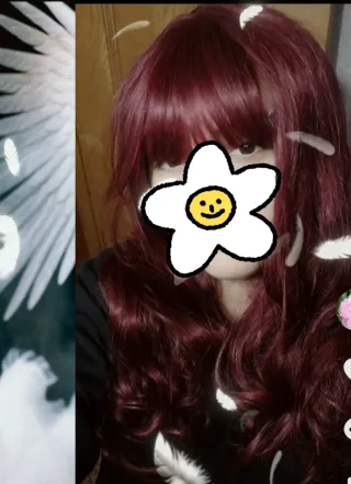 Peluca roja larga ondulada