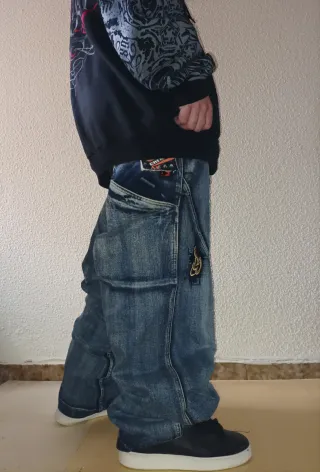 Pantalones Baggy Y2K Crema