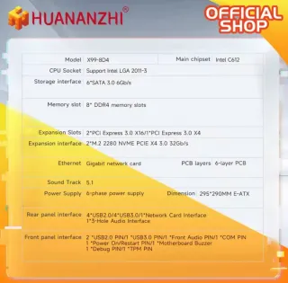 Scheda madre HUANANZHI X99-F8D e 2 CPU Xeon 28N/56H