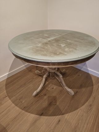 Mesa redonda extensible madera maciza