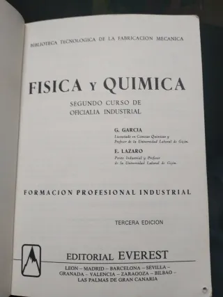 Física y química. Segundo curso de oficialía indus