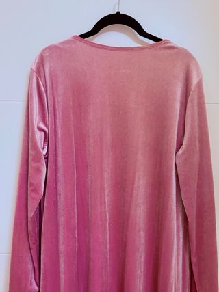 Kimono largo tendencia terciopelo, t. única, rosa