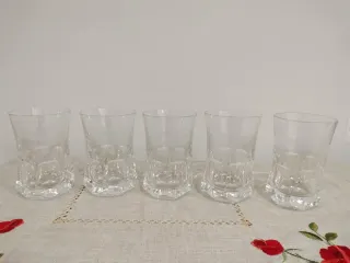 Juego de 5 vasos de cristal vintage