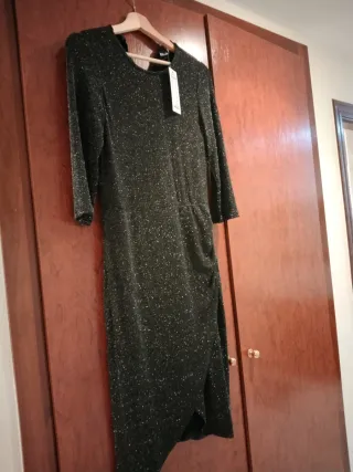 Vestido negro brillante fiesta Talla M