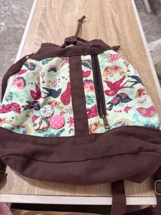 Mochila mujer estampado pájaros