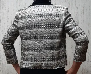 Chaqueta bolero fiesta con pedrería plateada