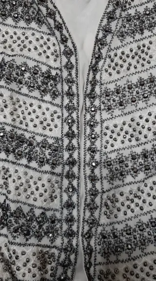 Chaqueta bolero fiesta con pedrería plateada