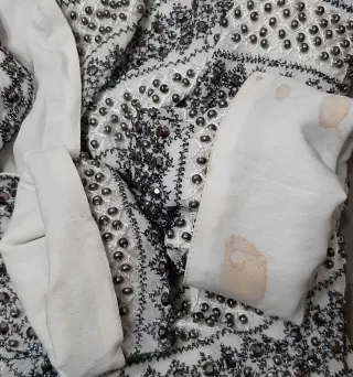 Chaqueta bolero fiesta con pedrería plateada