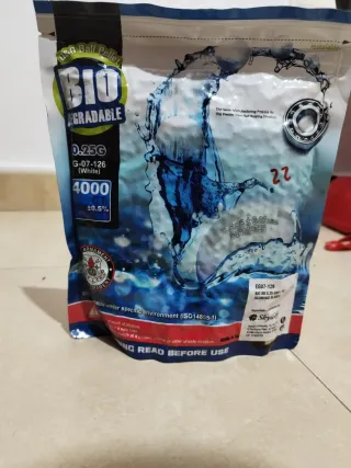 Bolas BB Biodegradables G&G 0.25G 4000 uds