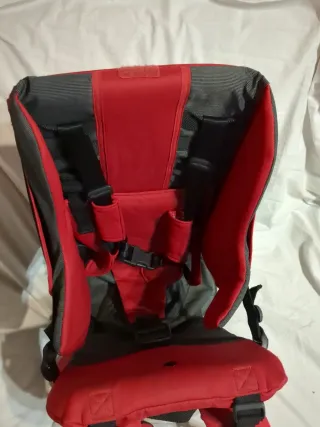 Portabebés mochila  ergonómico rojo y gris